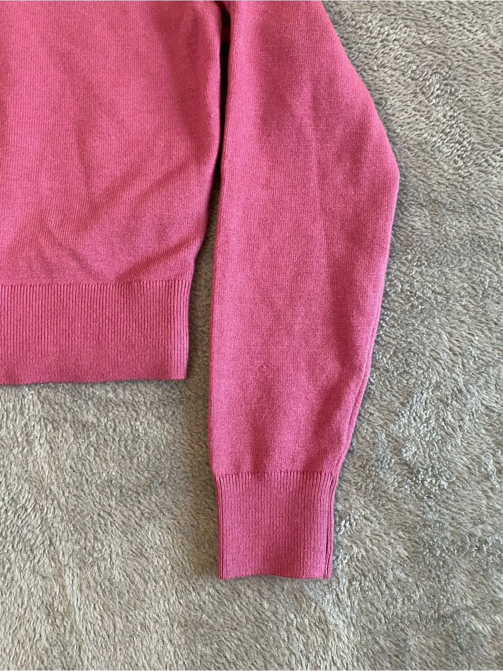 NWT Abercrombie & Fitch Pink Crewneck Crop Cardigan S Embroider Preppy Coquette